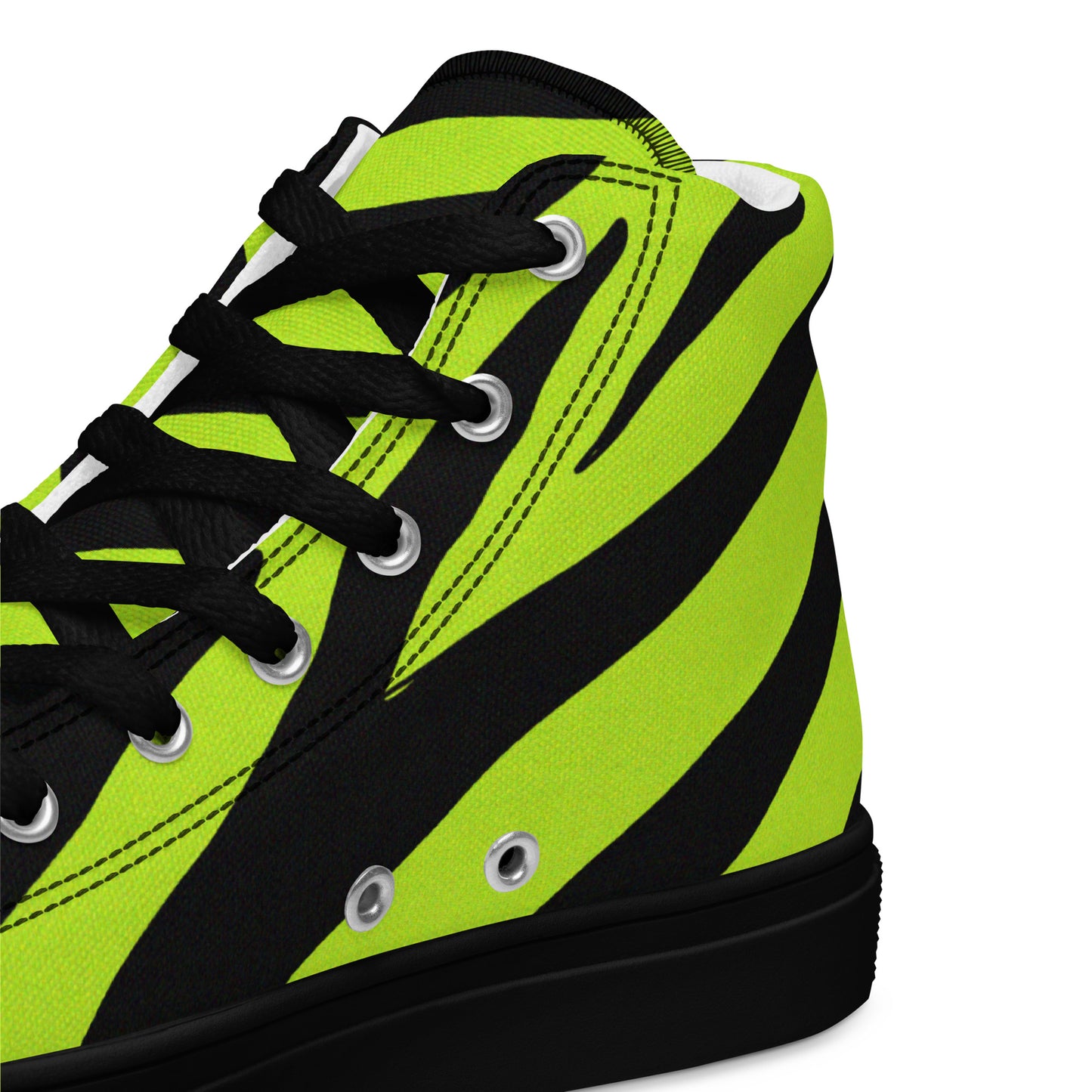 MEN'S YELLOW ZEBRA HIGH TOP CANVAS SHOES
