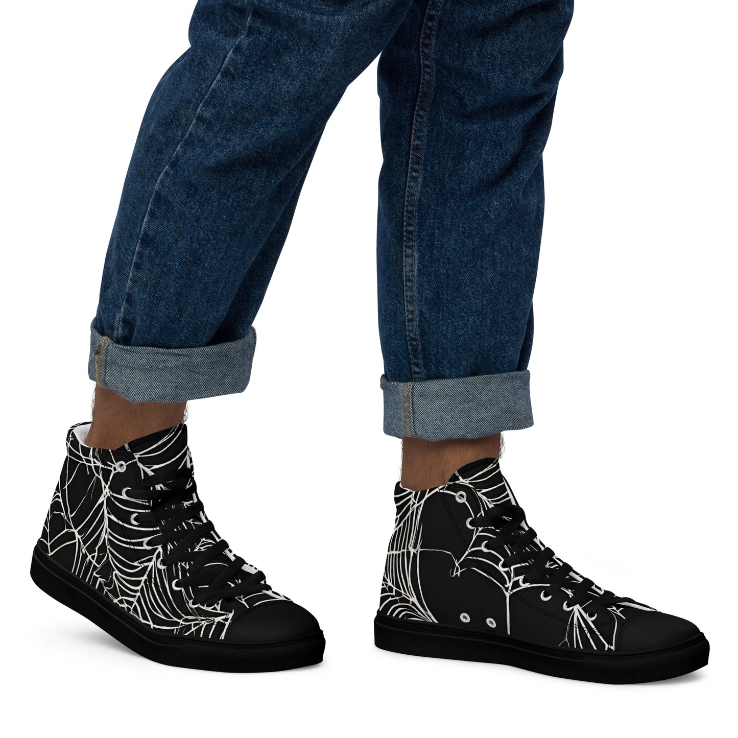 MEN'S WEB OF LIES HIGH TOP CANVAS SHOES
