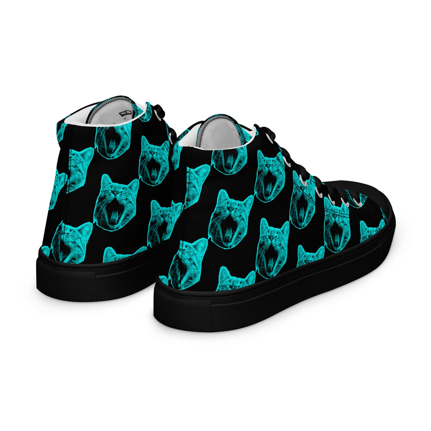 MEN'S ELECTRIC BLUE CAT HIGH TOP CANVAS SHOES