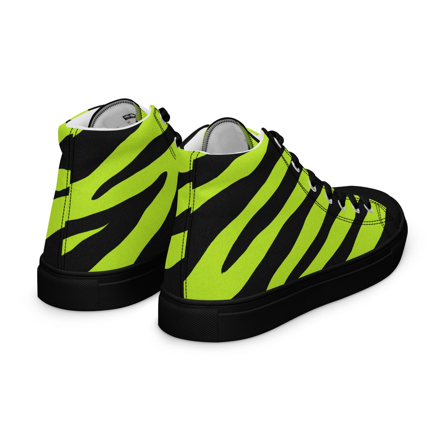 MEN'S YELLOW ZEBRA HIGH TOP CANVAS SHOES