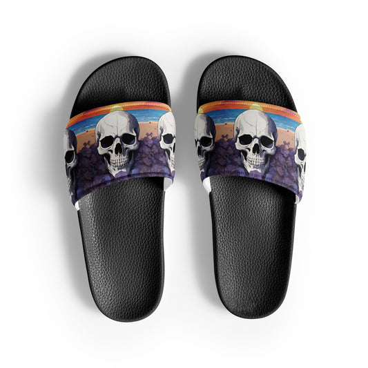 PURPLE SUNSET SKULL MEN'S SLIDES