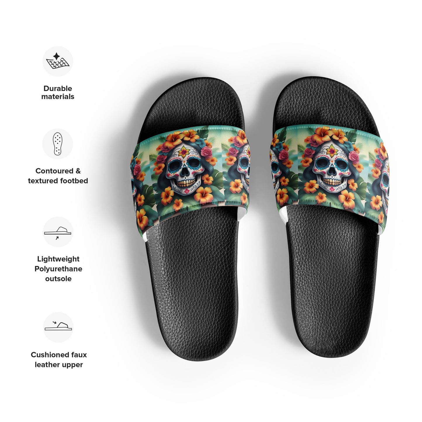 LADY SUGAR SKULL MEN'S SLIDES