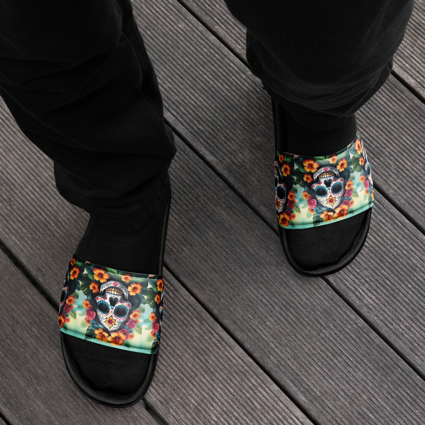 LADY SUGAR SKULL MEN'S SLIDES