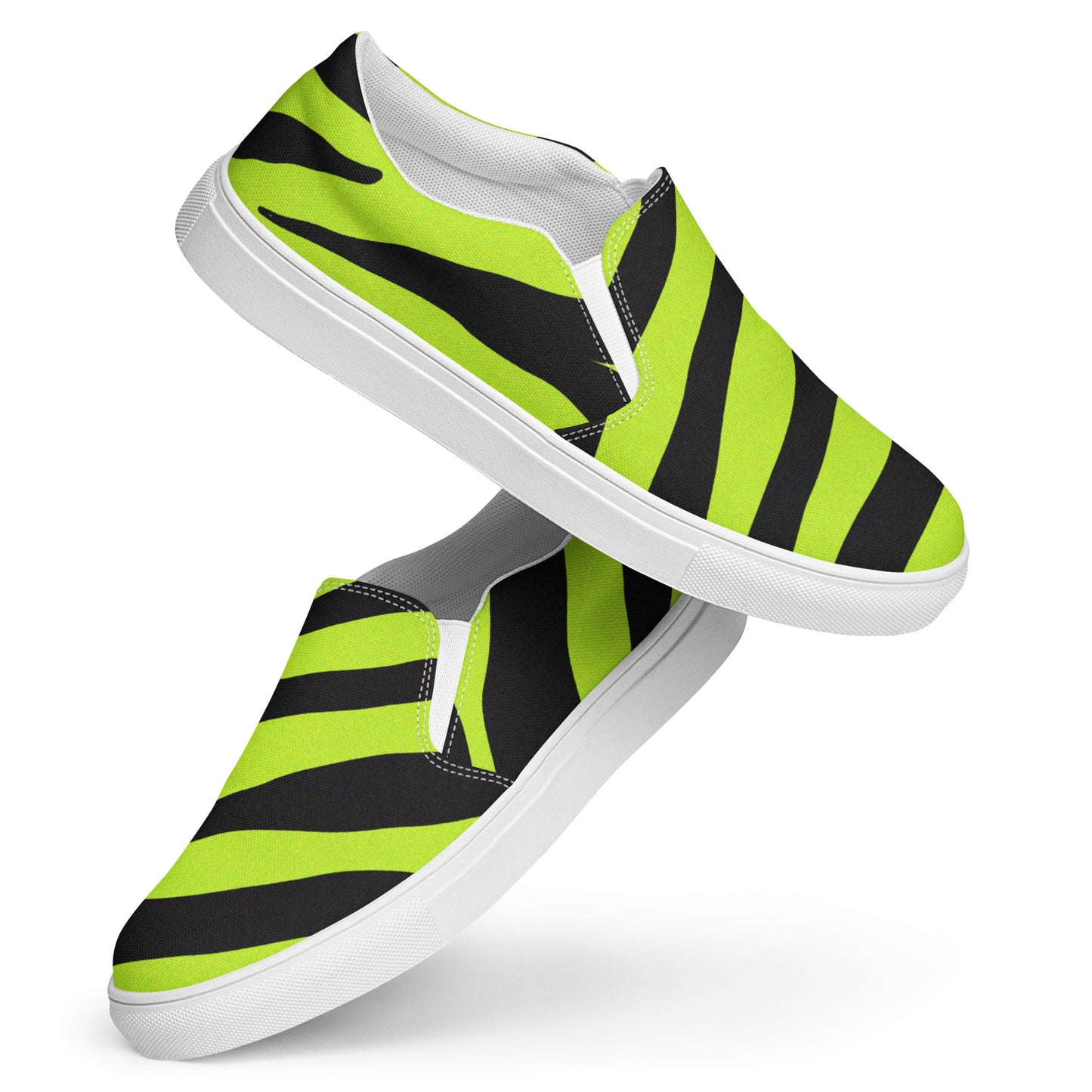 MEN'S YELLOW ZEBRA SLIP-ON CANVAS SHOES