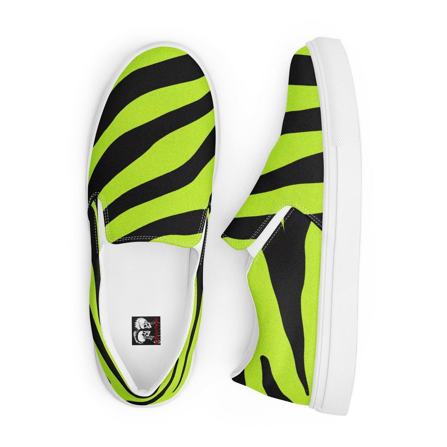 MEN'S YELLOW ZEBRA SLIP-ON CANVAS SHOES