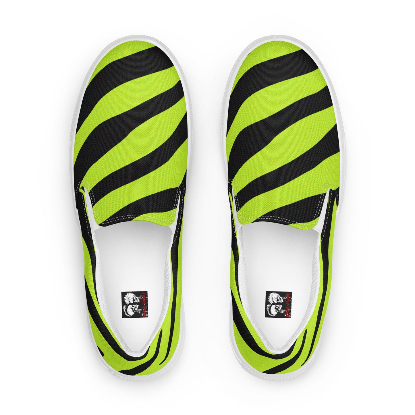 MEN'S YELLOW ZEBRA SLIP-ON CANVAS SHOES