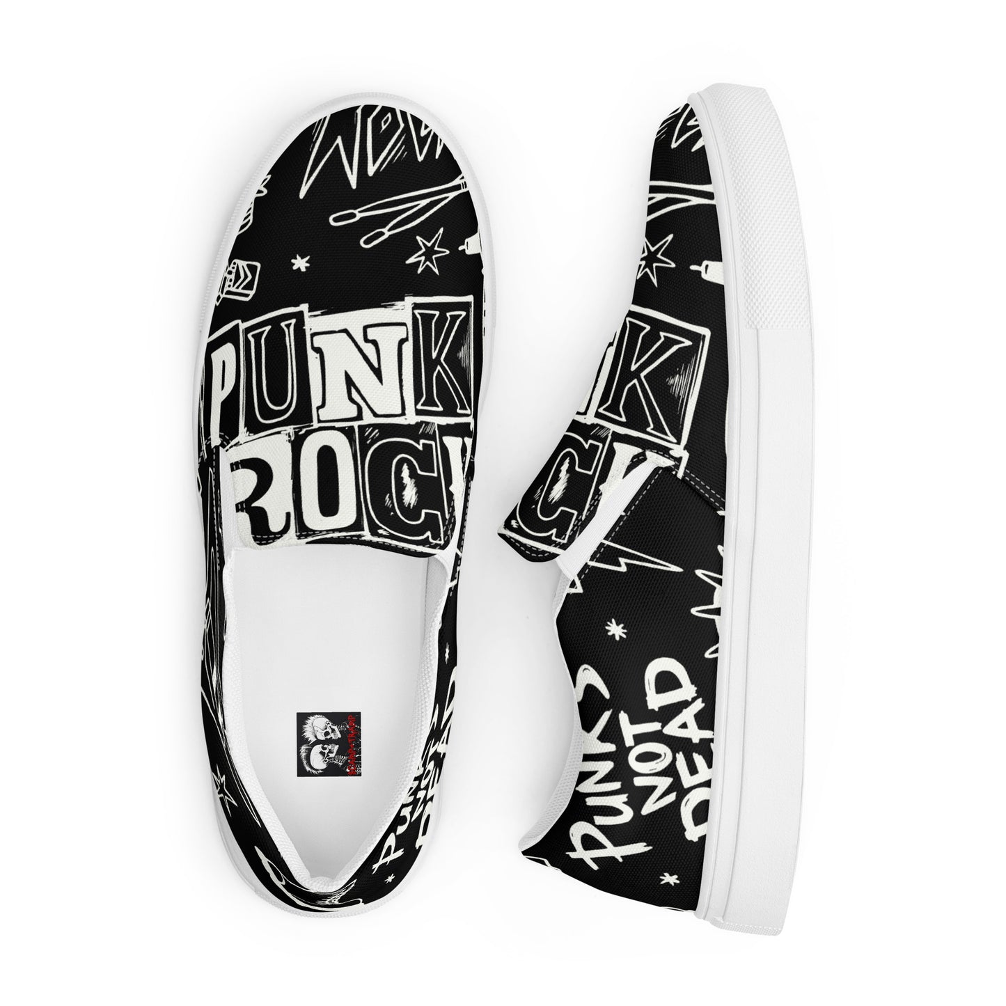 MEN'S PUNK'S NOT DEAD SLIP-ON CANVAS SHOES