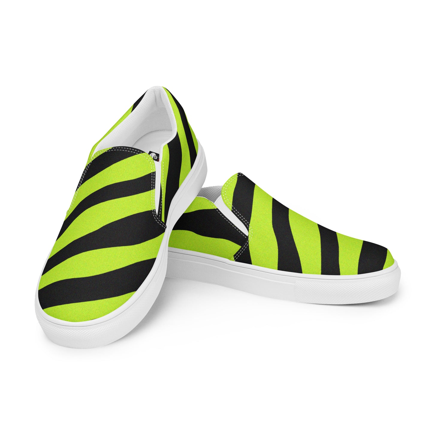 MEN'S YELLOW ZEBRA SLIP-ON CANVAS SHOES
