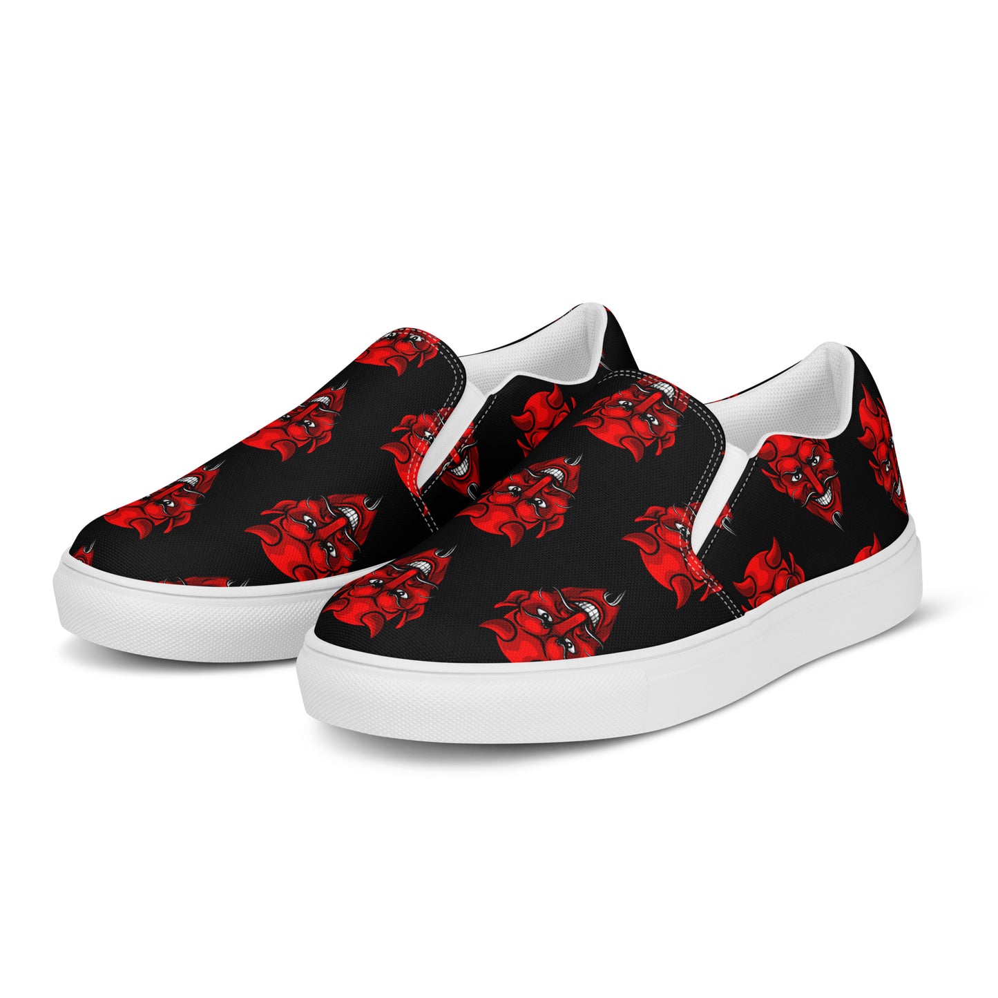 MEN'S RED DEVIL SLIP-ON CANVAS SHOES