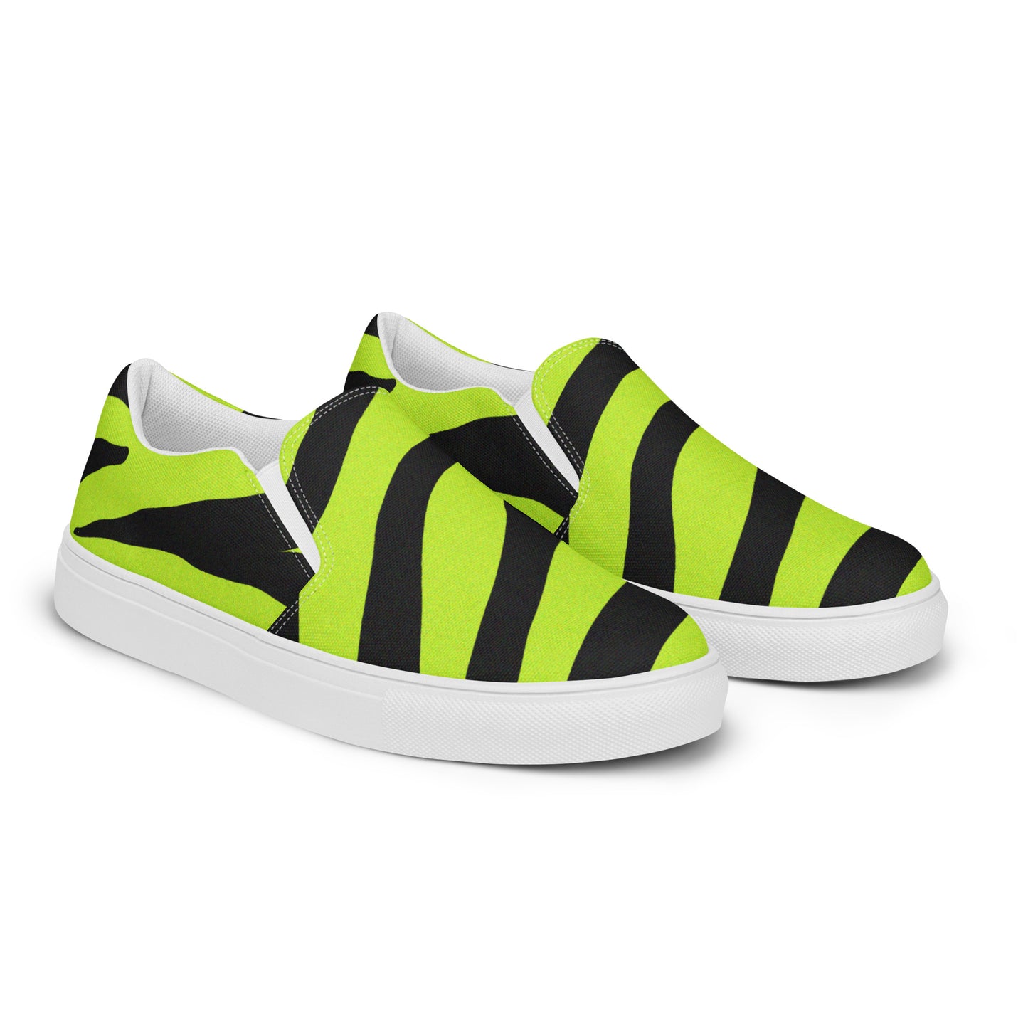 MEN'S YELLOW ZEBRA SLIP-ON CANVAS SHOES
