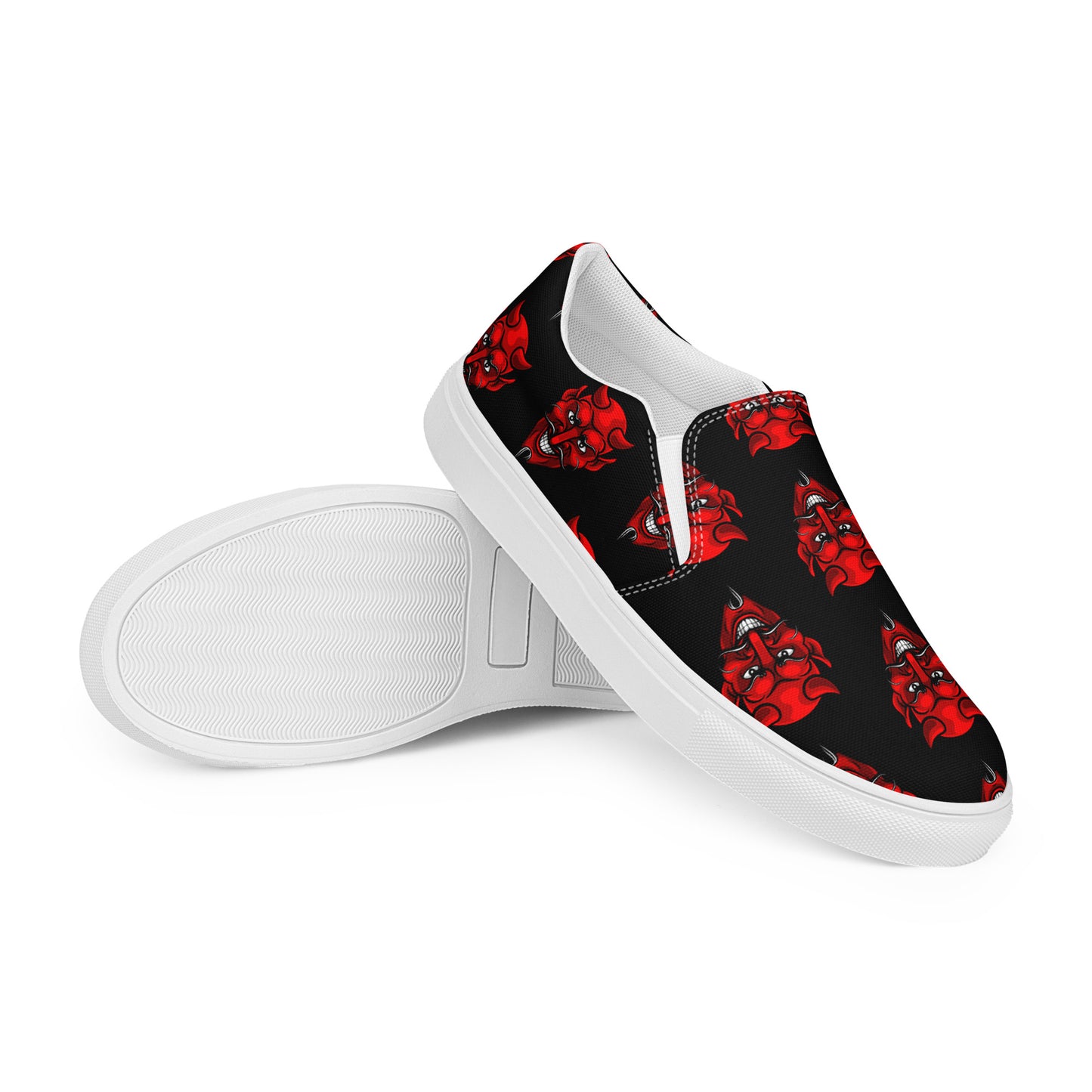 MEN'S RED DEVIL SLIP-ON CANVAS SHOES