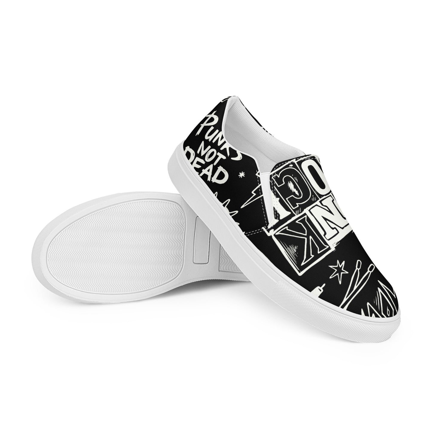 MEN'S PUNK'S NOT DEAD SLIP-ON CANVAS SHOES