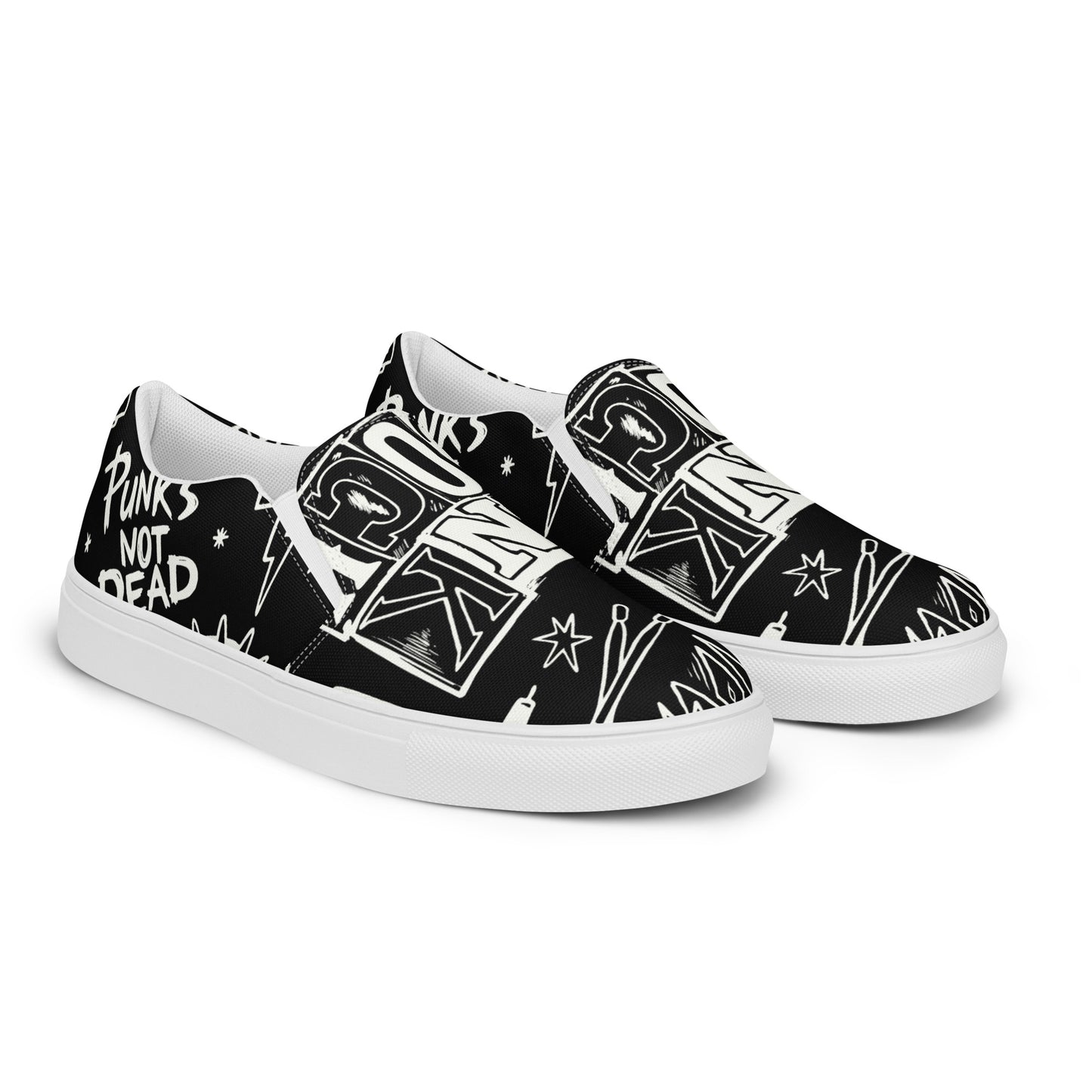 MEN'S PUNK'S NOT DEAD SLIP-ON CANVAS SHOES