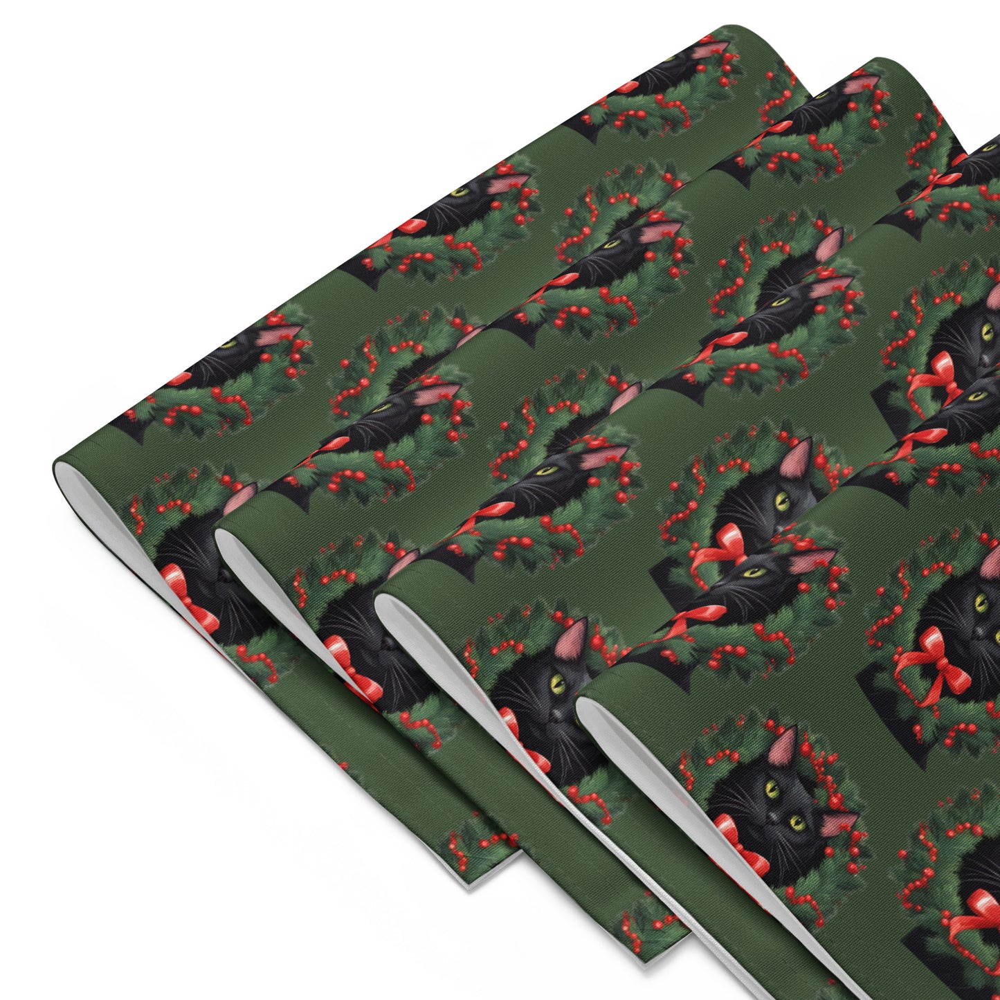 BLACK KITTY WREATH B PLACEMAT SET