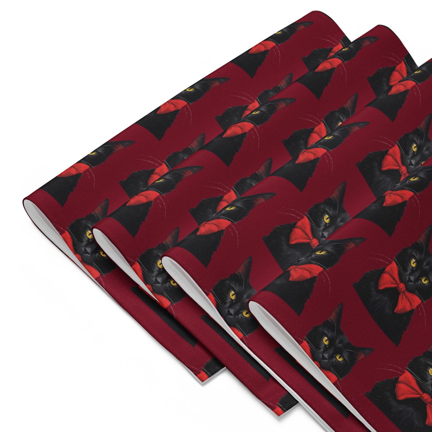 BLACK KITTY BOW B PLACEMAT SET