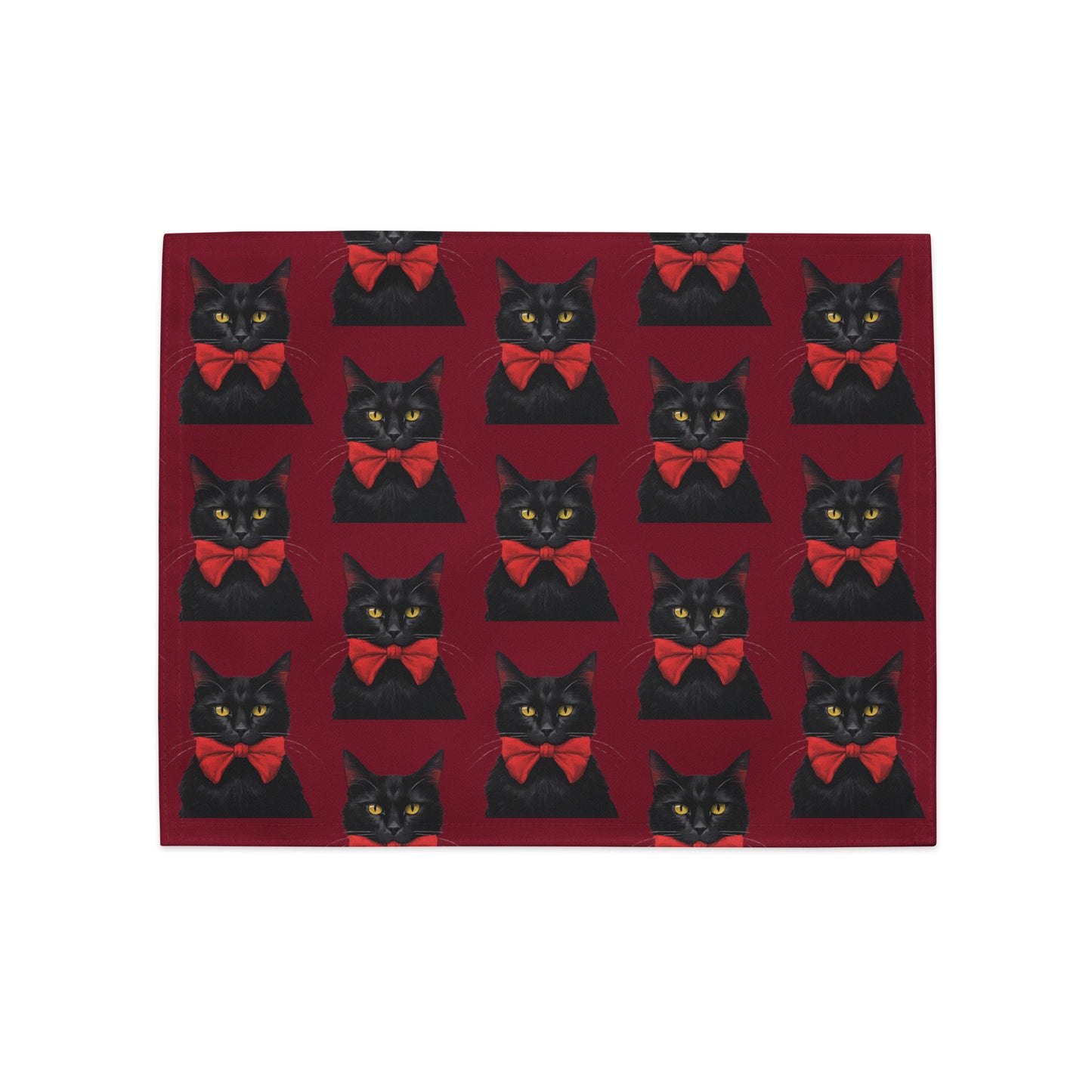 BLACK KITTY BOW B PLACEMAT SET