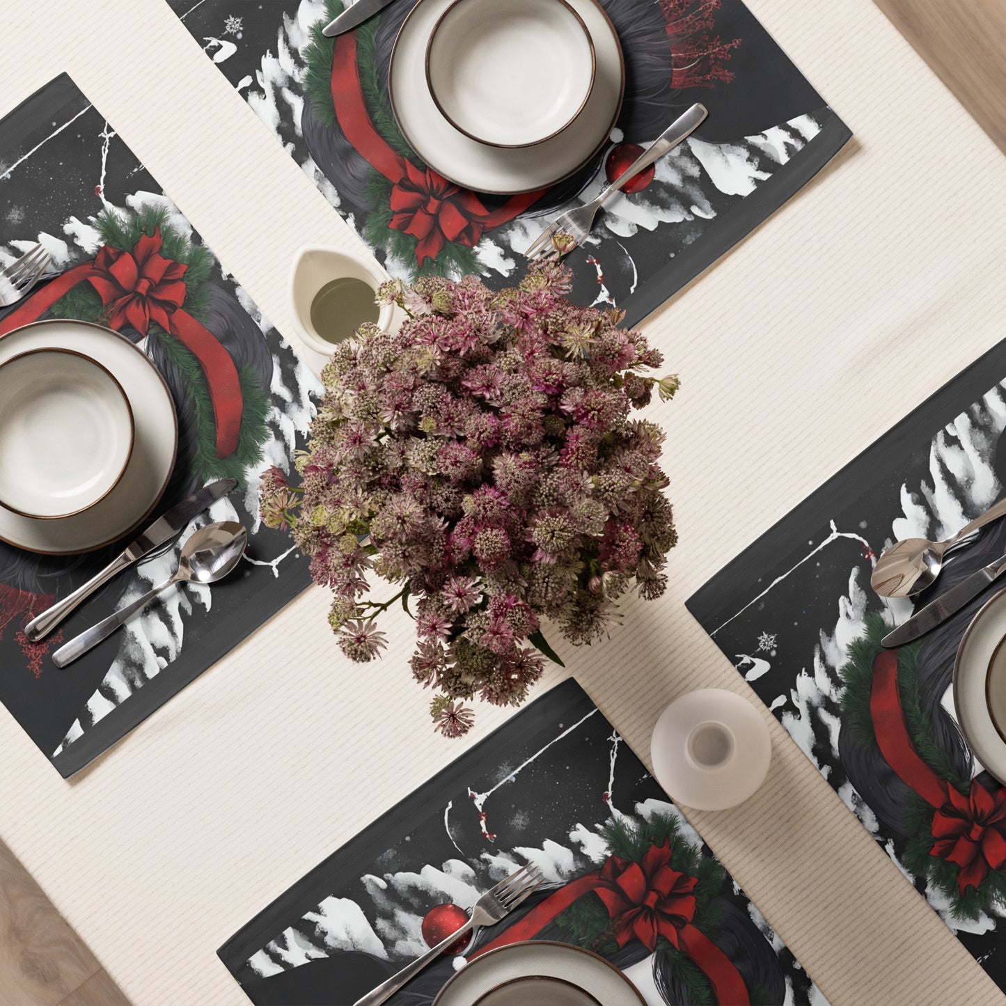 GOTH GIRL BOW PLACEMAT SET