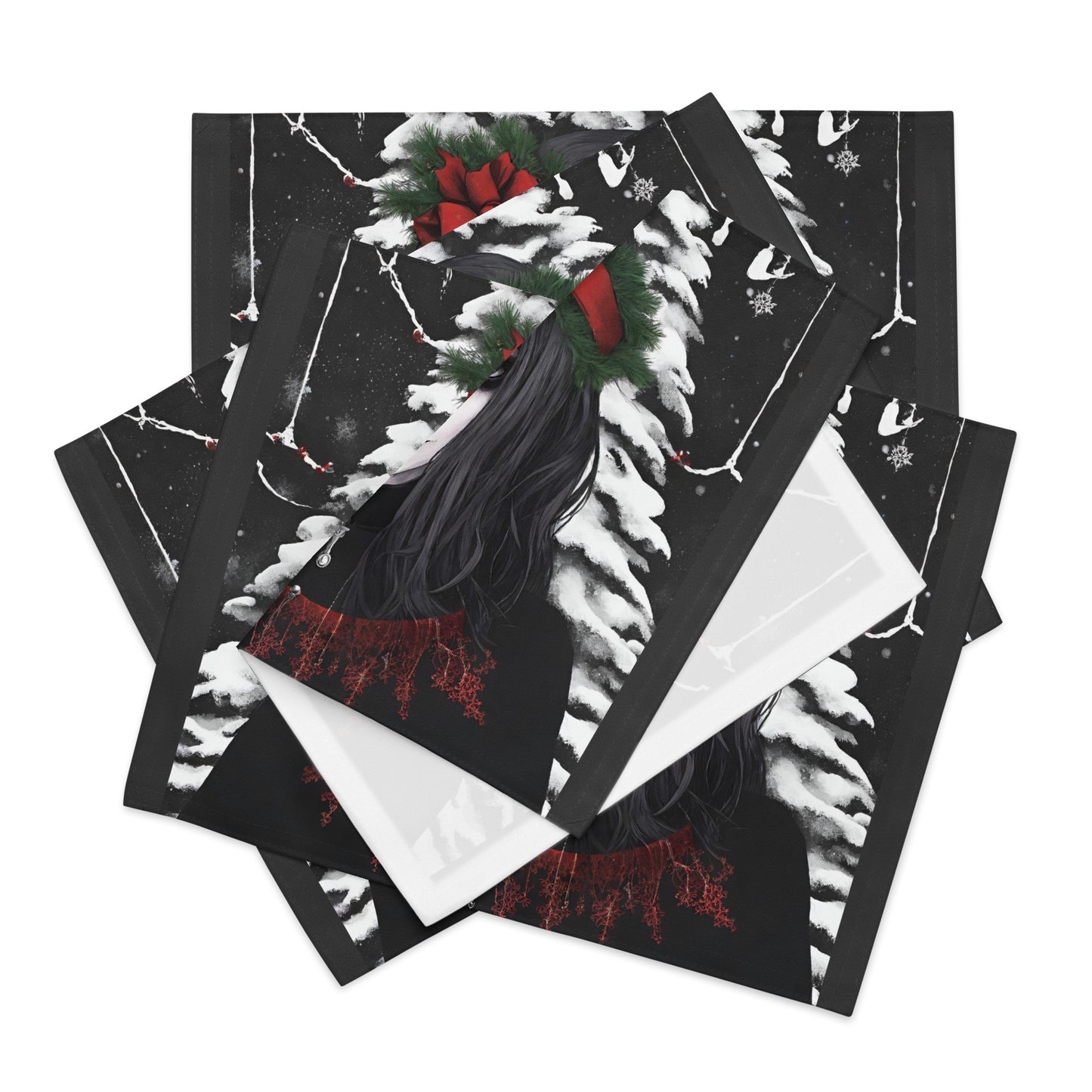 GOTH GIRL BOW PLACEMAT SET