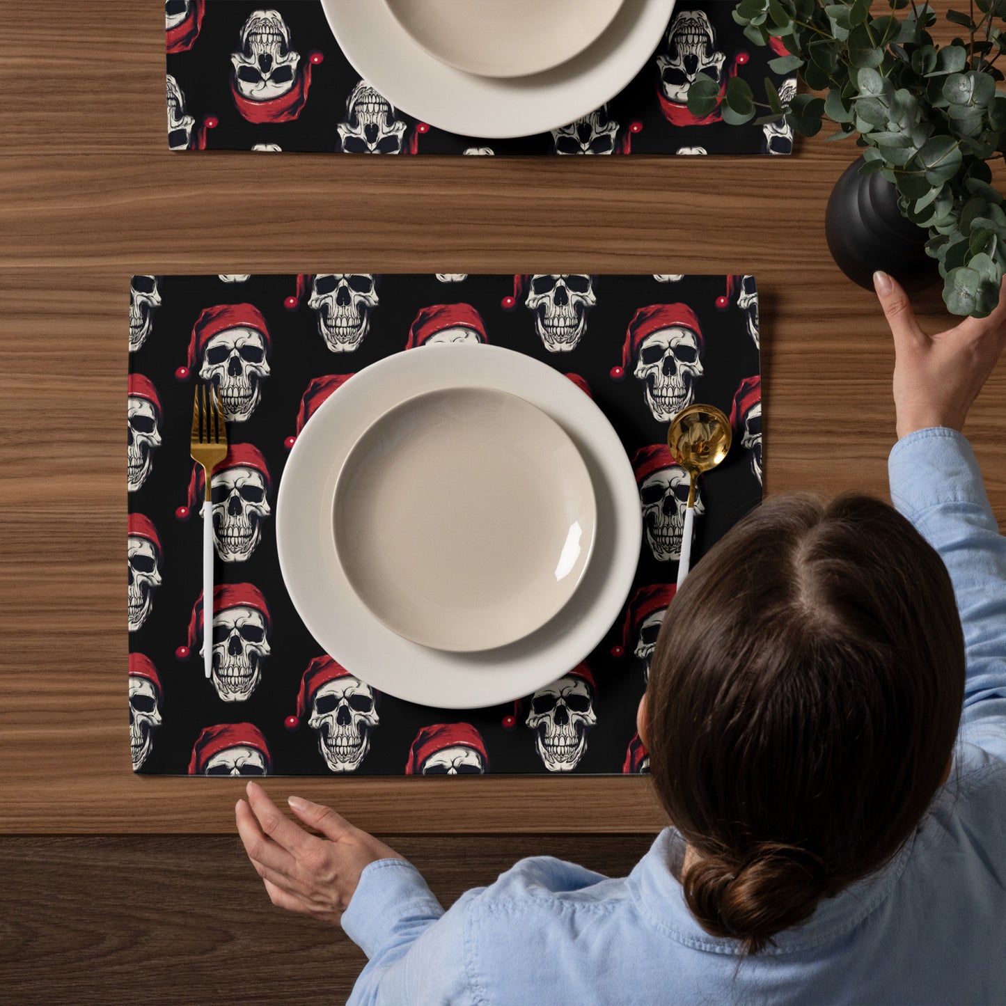 SANTA SKULL 2 PLACEMAT SET