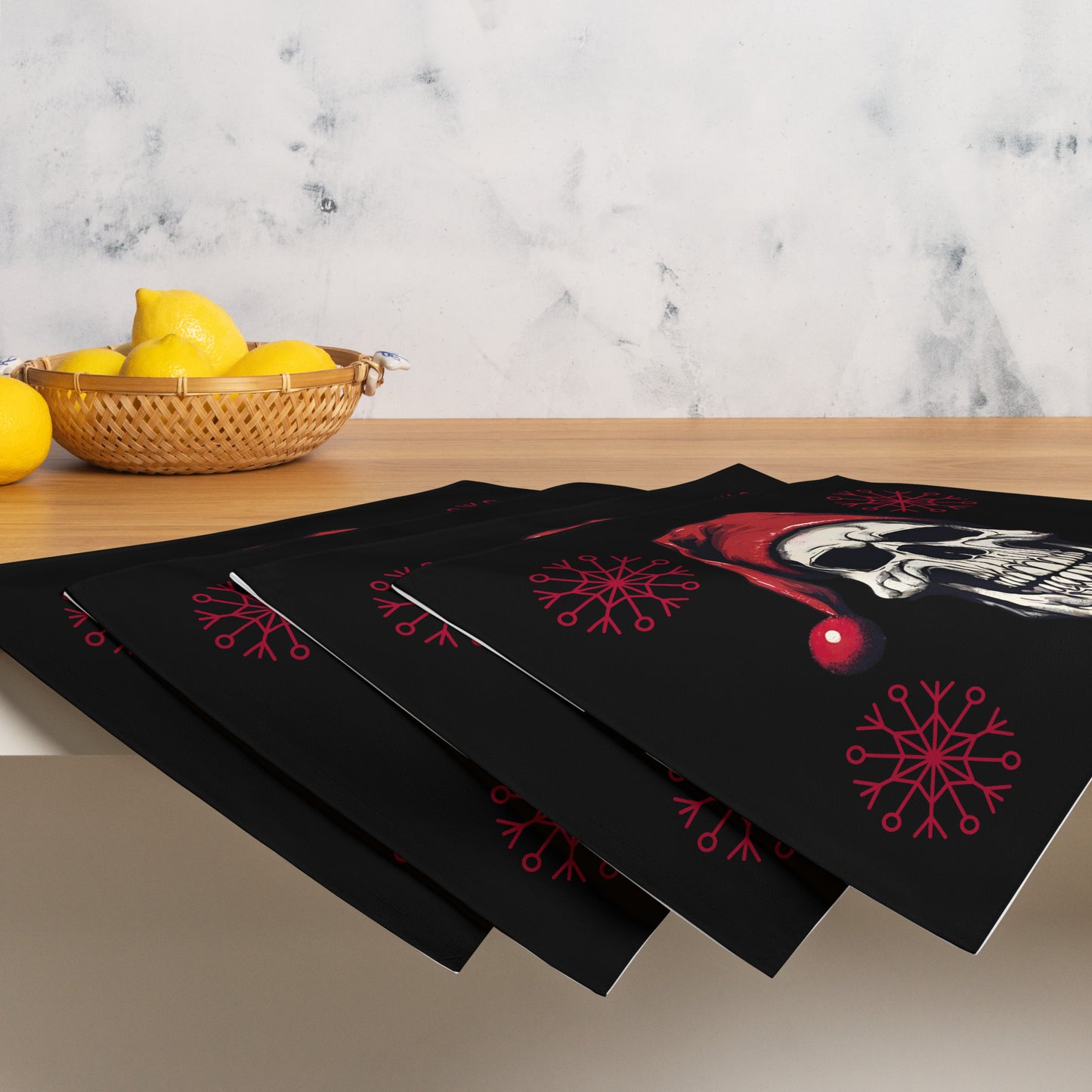 SANTA SKULL PLACEMAT SET