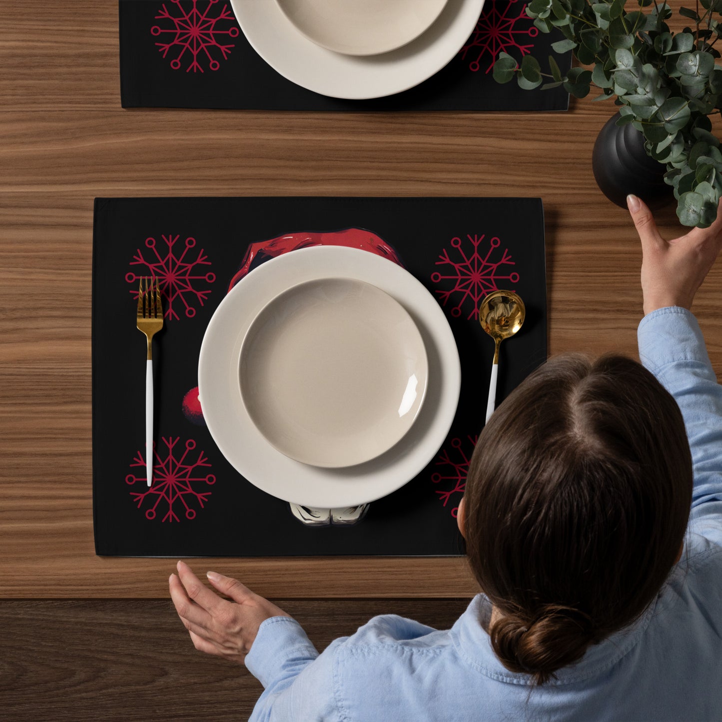 SANTA SKULL PLACEMAT SET