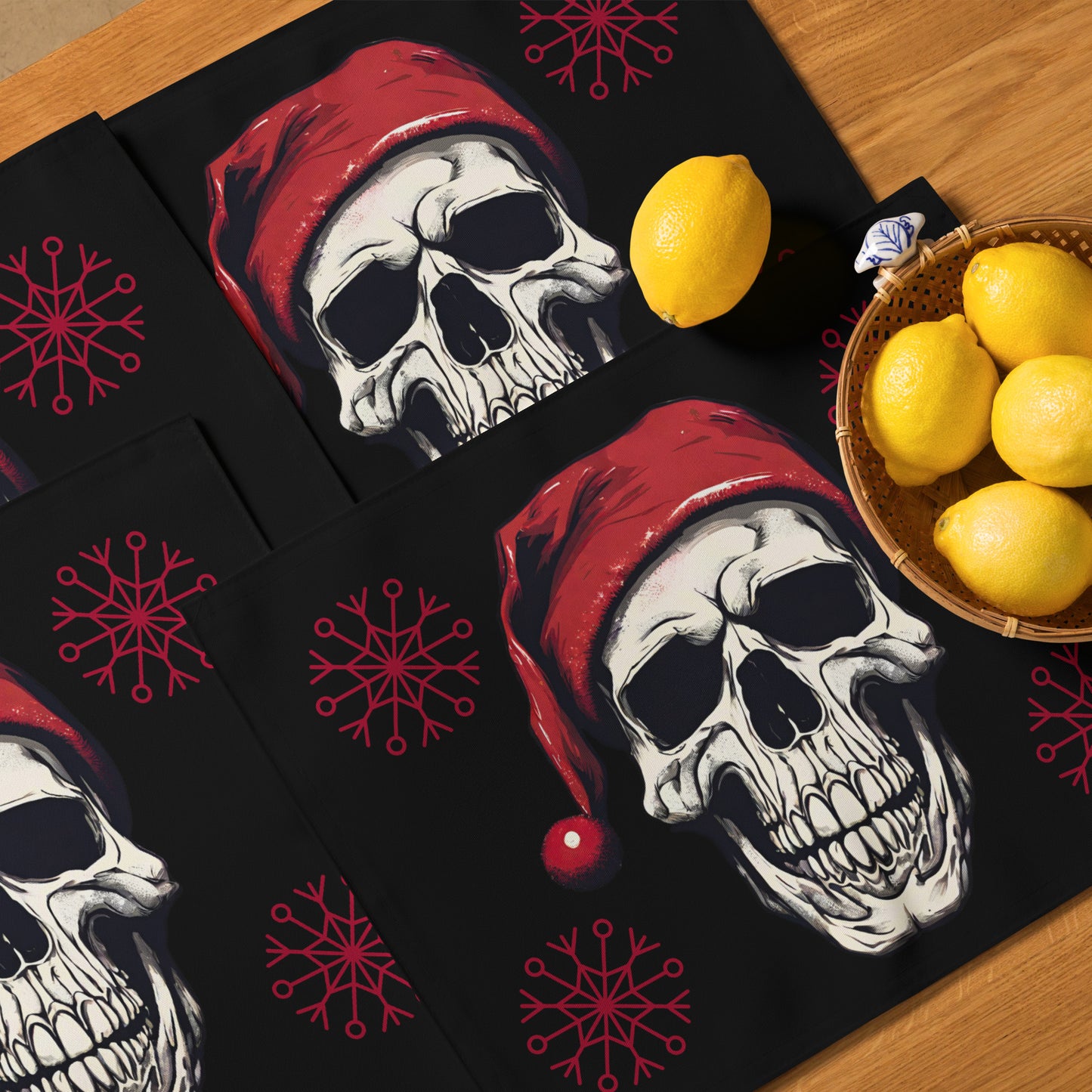 SANTA SKULL PLACEMAT SET