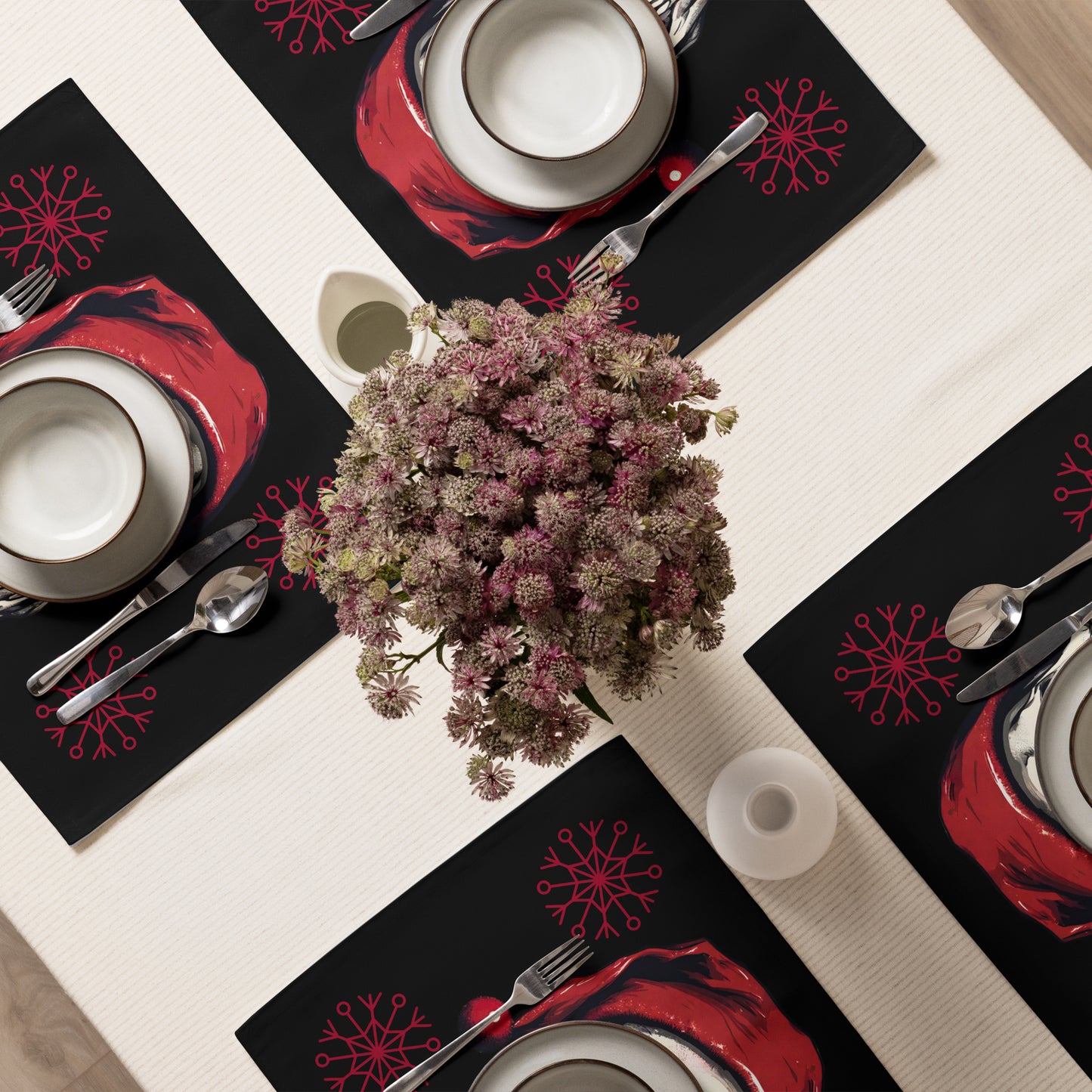 SANTA SKULL PLACEMAT SET