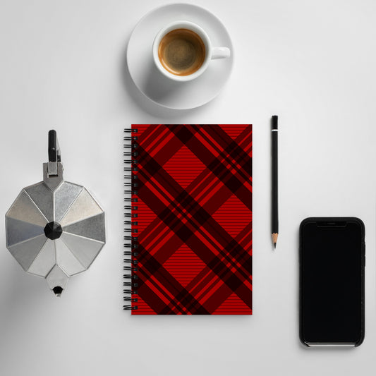 RED PLAID SPIRAL NOTEBOOK