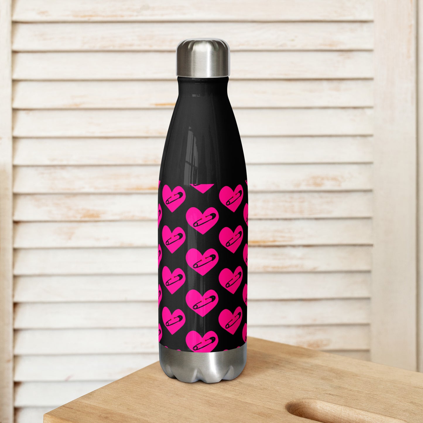 PINNED HEART STAINLESS STEEL WATER BOTTLE