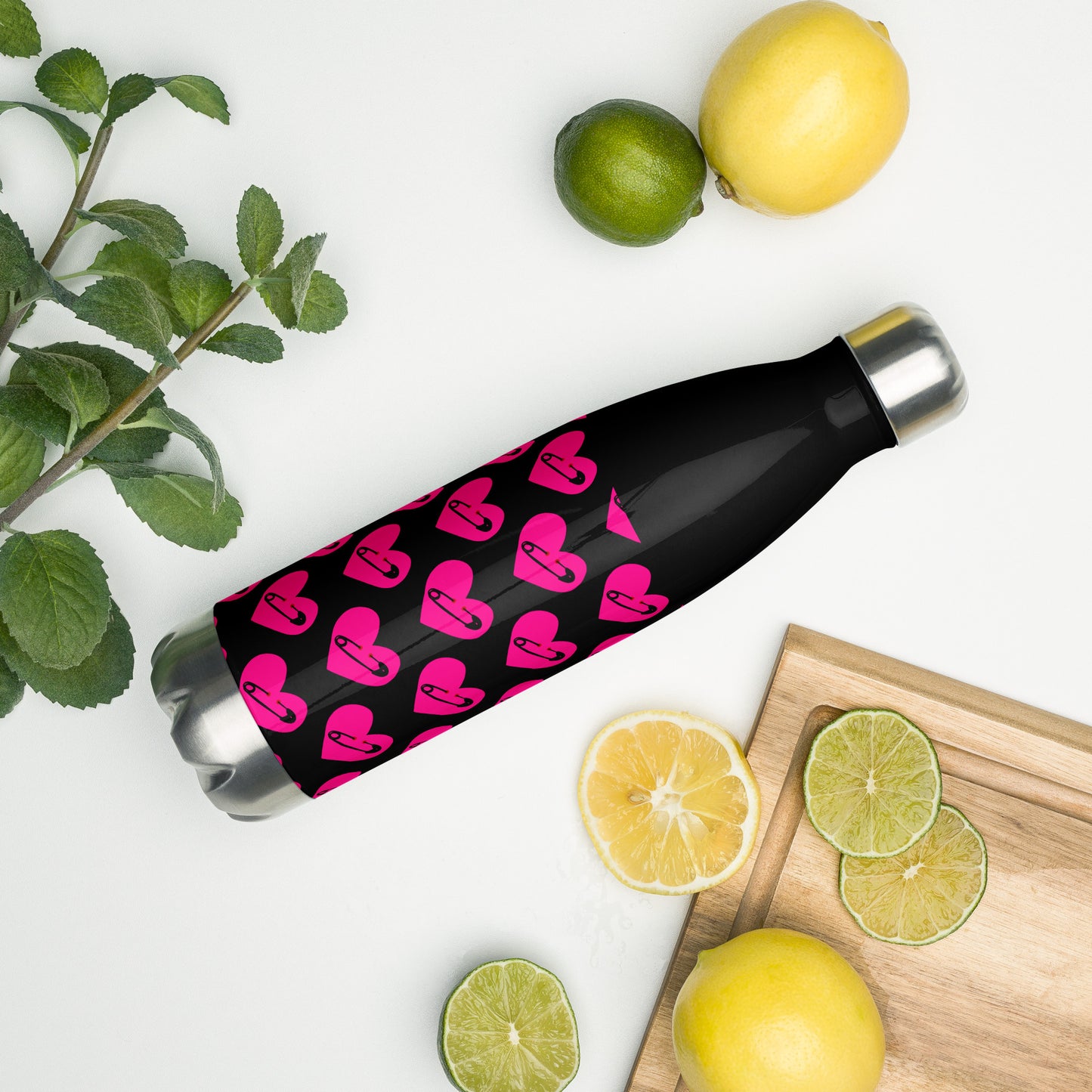 PINNED HEART STAINLESS STEEL WATER BOTTLE
