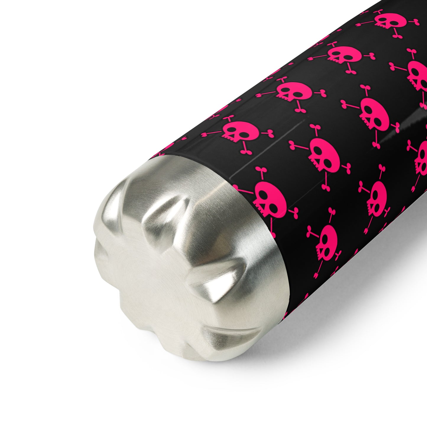 PINK SKUL & BONES STAINLESS STEEL WATER BOTTLE
