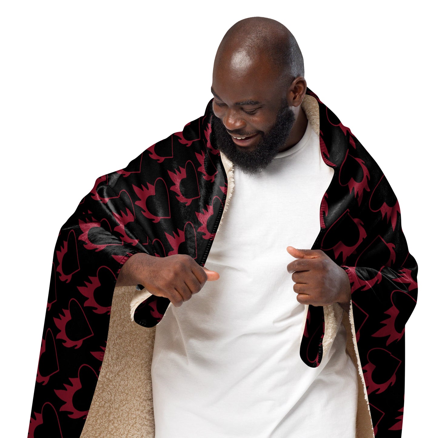 FLAMING HEART SHERPA BLANKET