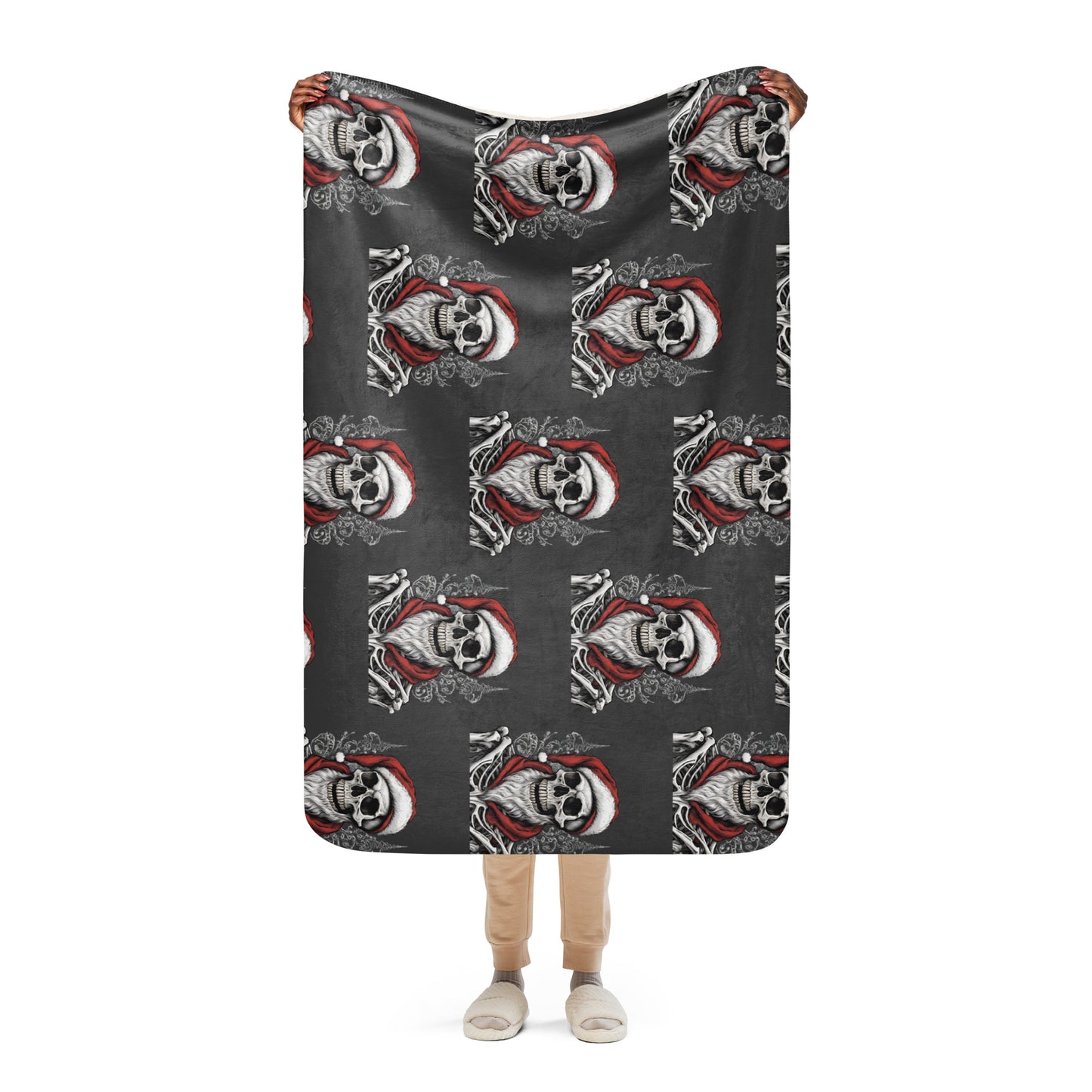 SANTA BEARD SHERPA BLANKET