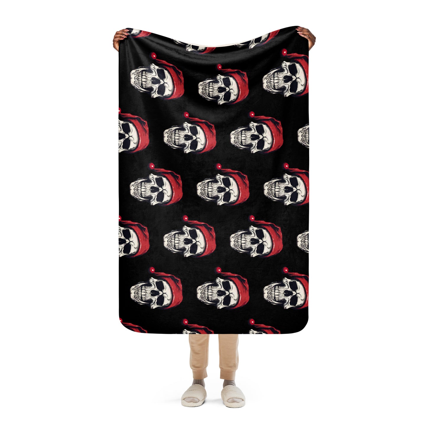 SANTA SKULL SHERPA BLANKET