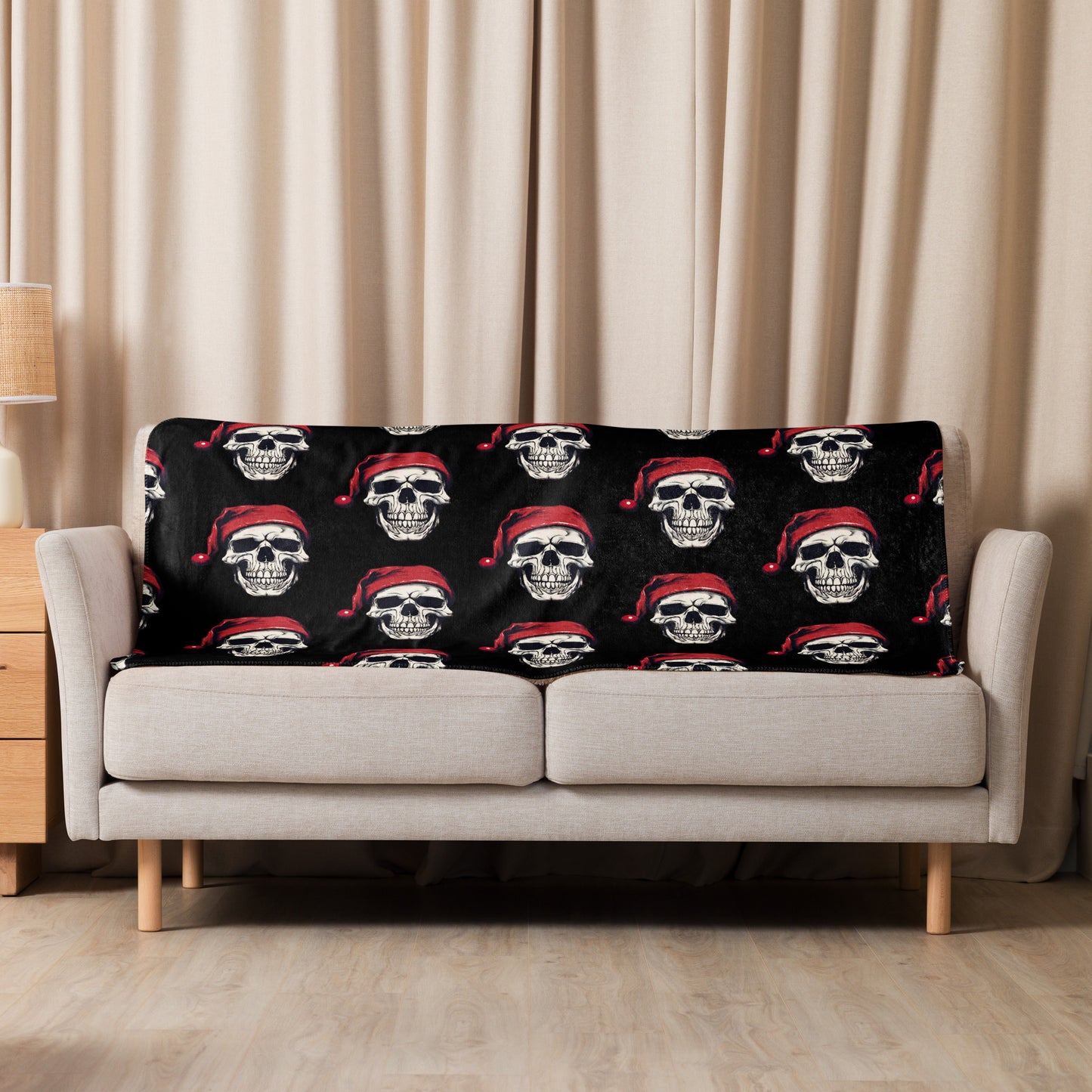 SANTA SKULL SHERPA BLANKET