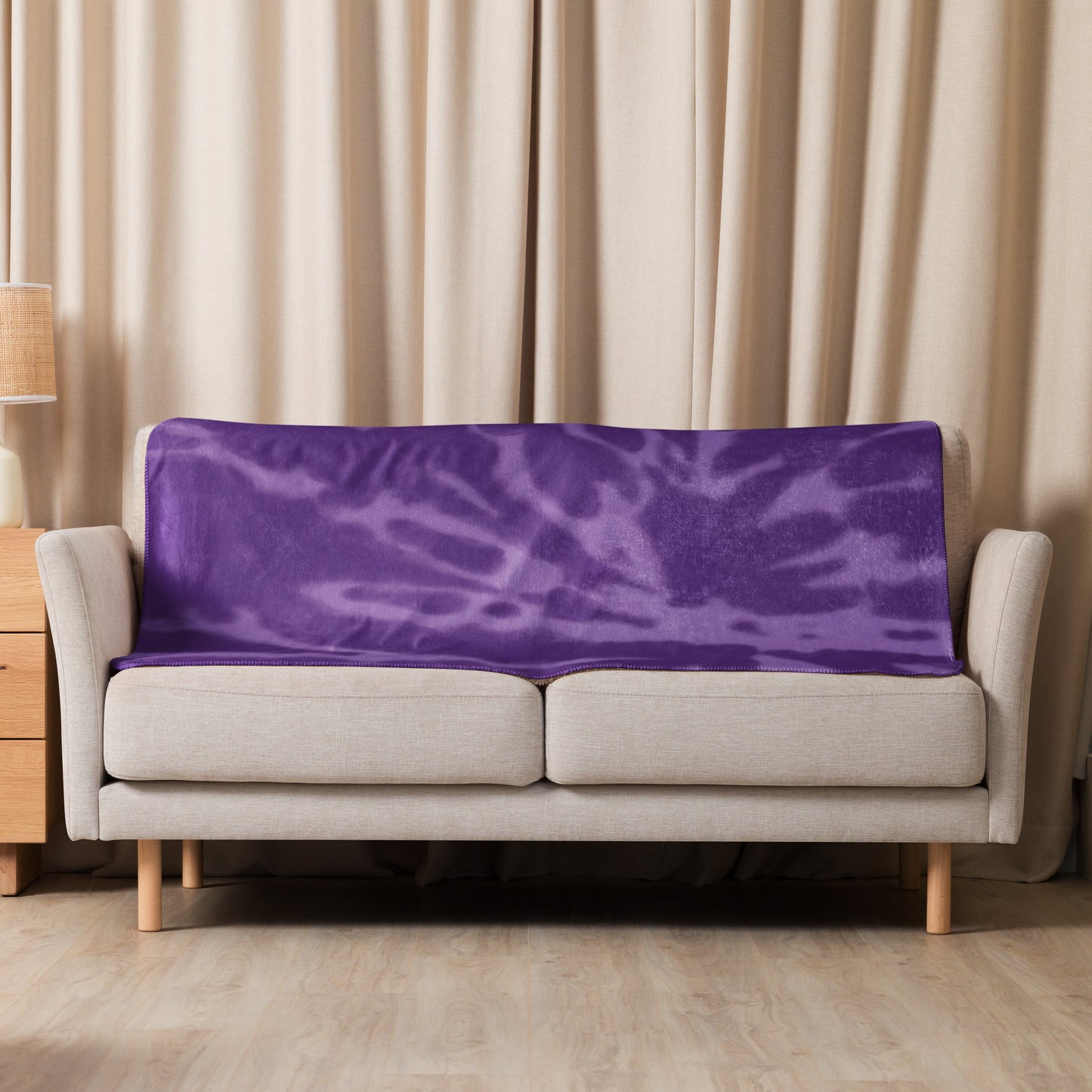 PURPLE TIE DYE SHERPA BLANKET