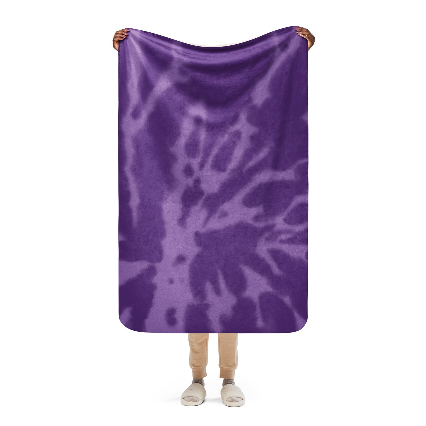 PURPLE TIE DYE SHERPA BLANKET