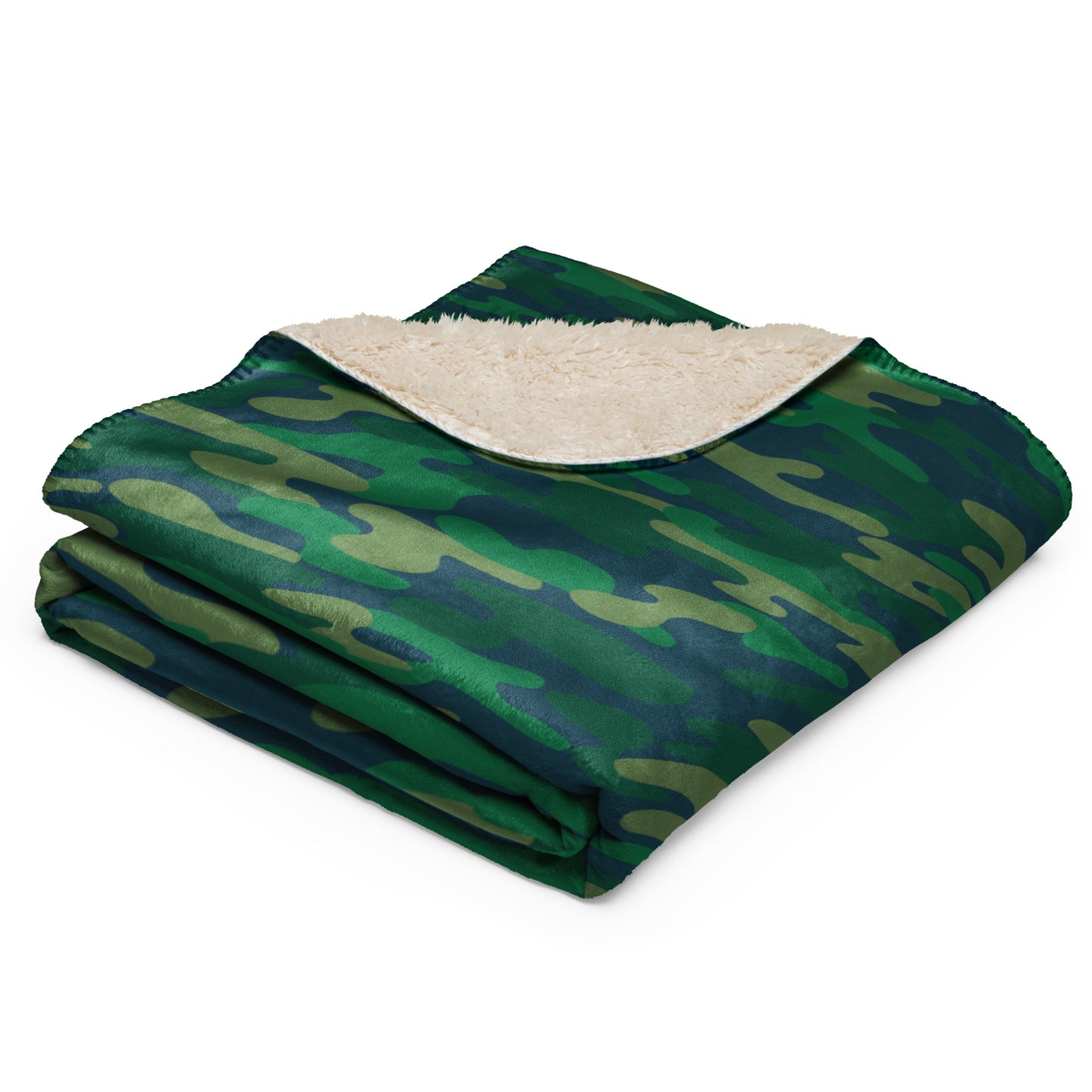 GREEN CAMO SHERPA BLANKET