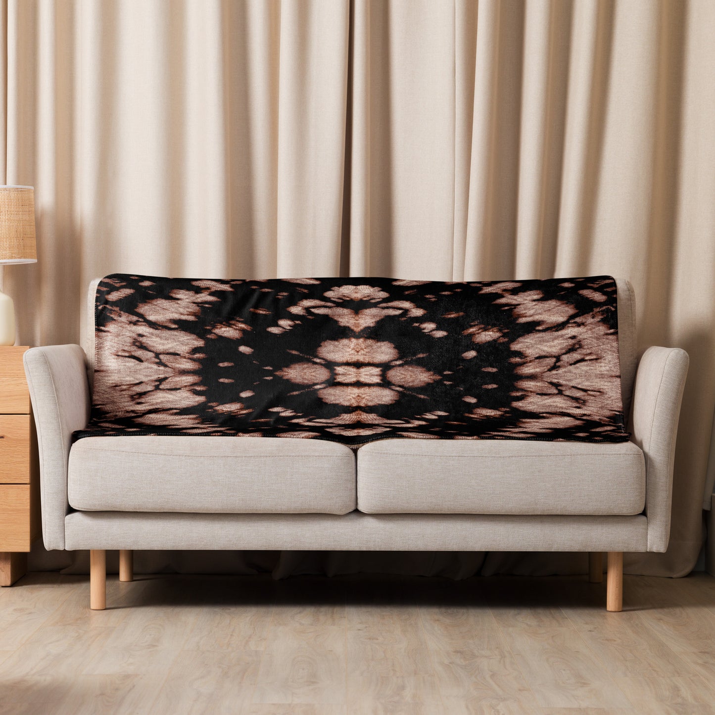 ABSTRACT BROWN SHERPA BLANKET