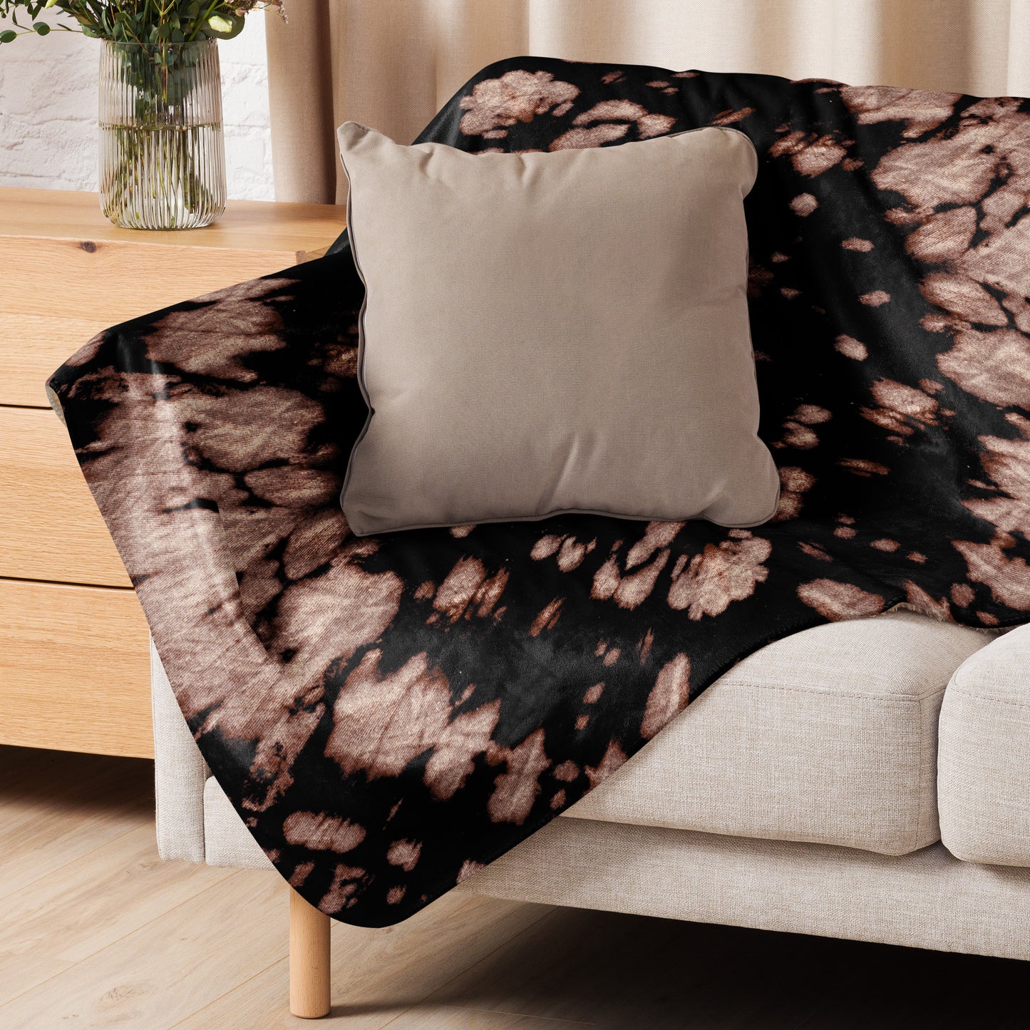 ABSTRACT BROWN SHERPA BLANKET