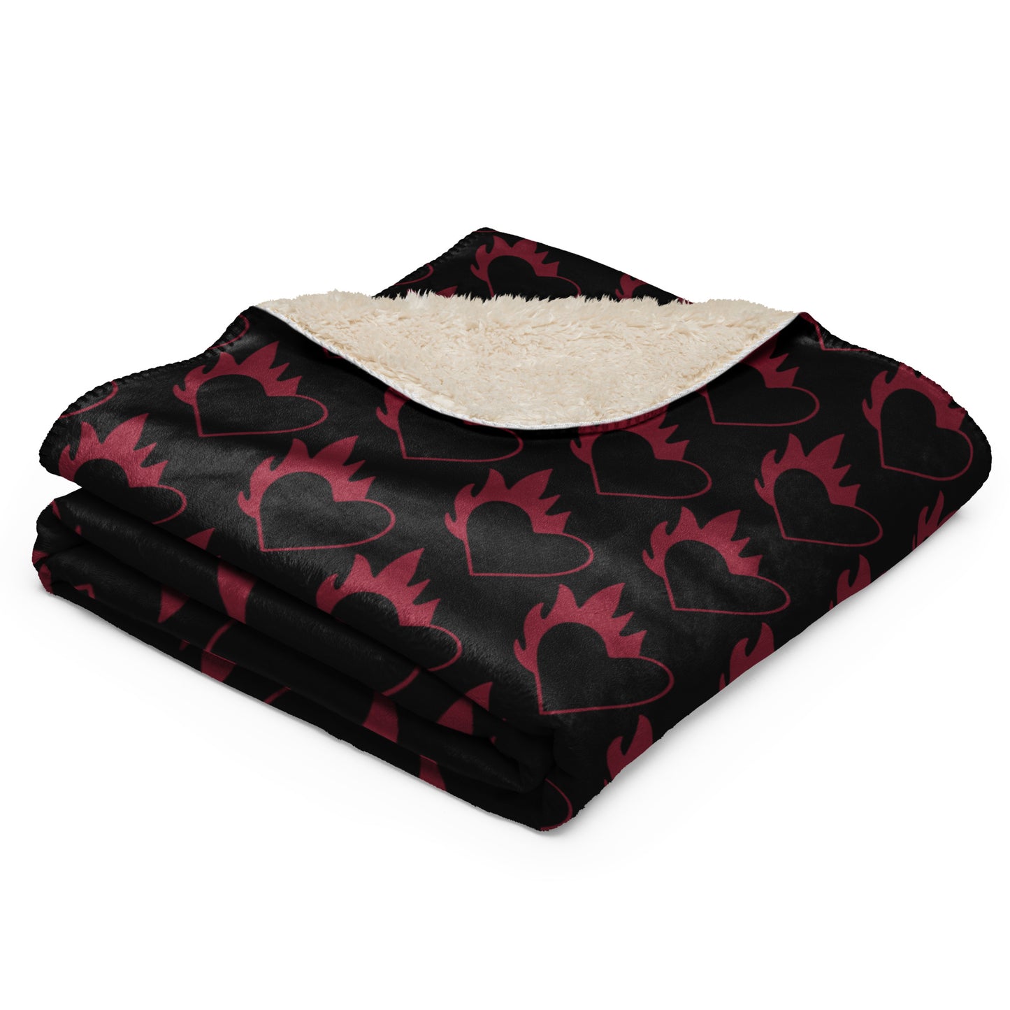 FLAMING HEART SHERPA BLANKET