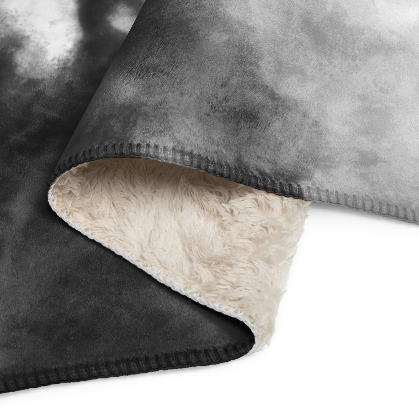 BLACK WATERCOLOR SHERPA BLANKET