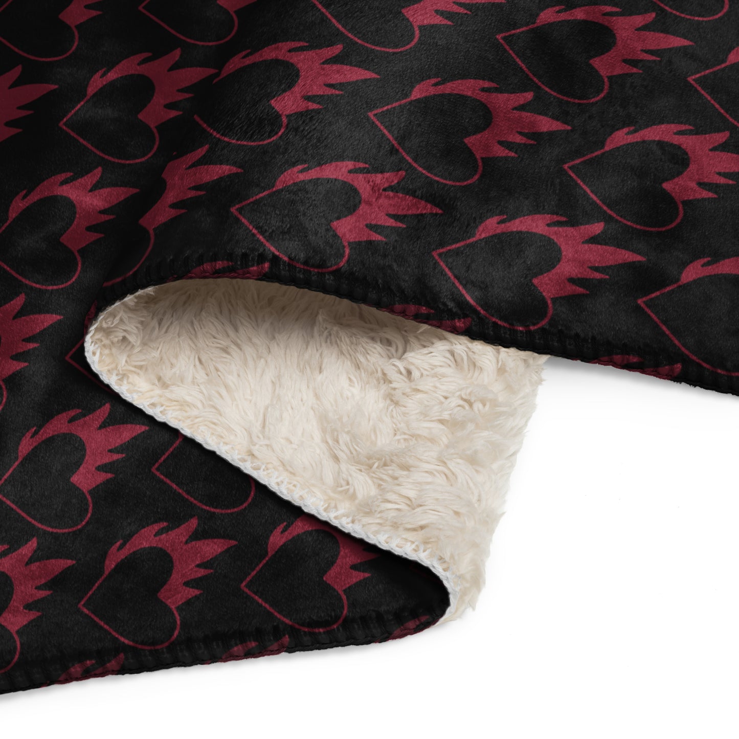 FLAMING HEART SHERPA BLANKET