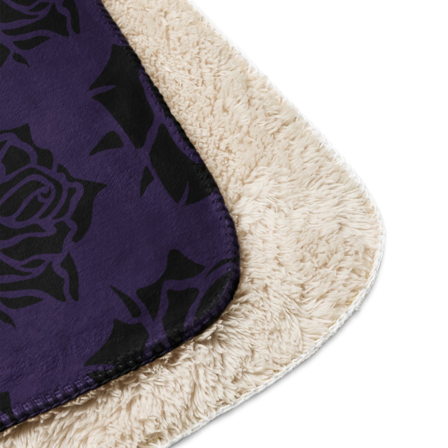 DEEP PURPLE ROSE SHERPA BLANKET