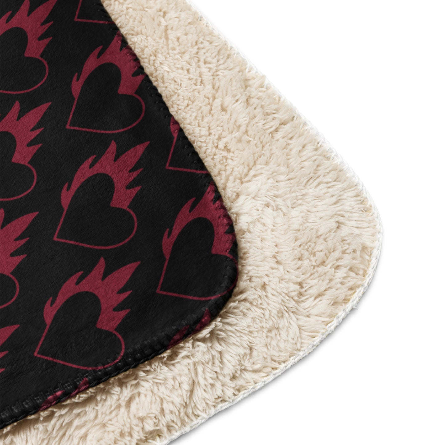 FLAMING HEART SHERPA BLANKET