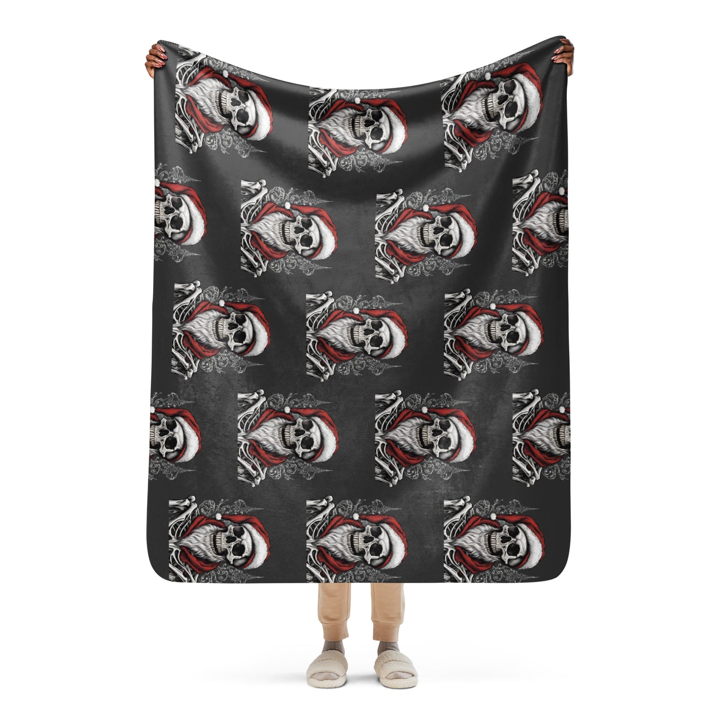 SANTA BEARD SHERPA BLANKET