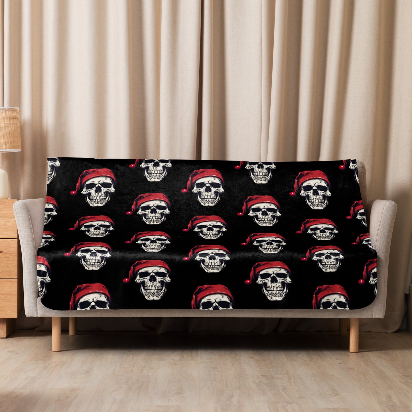 SANTA SKULL SHERPA BLANKET
