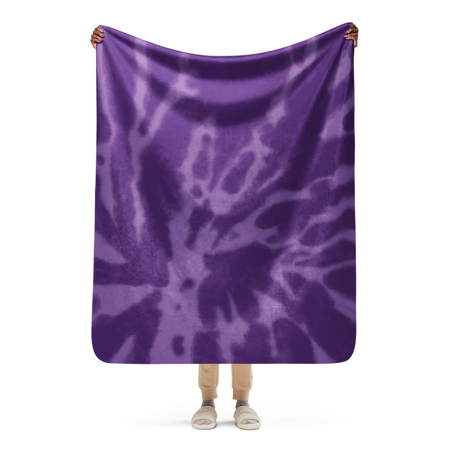 PURPLE TIE DYE SHERPA BLANKET
