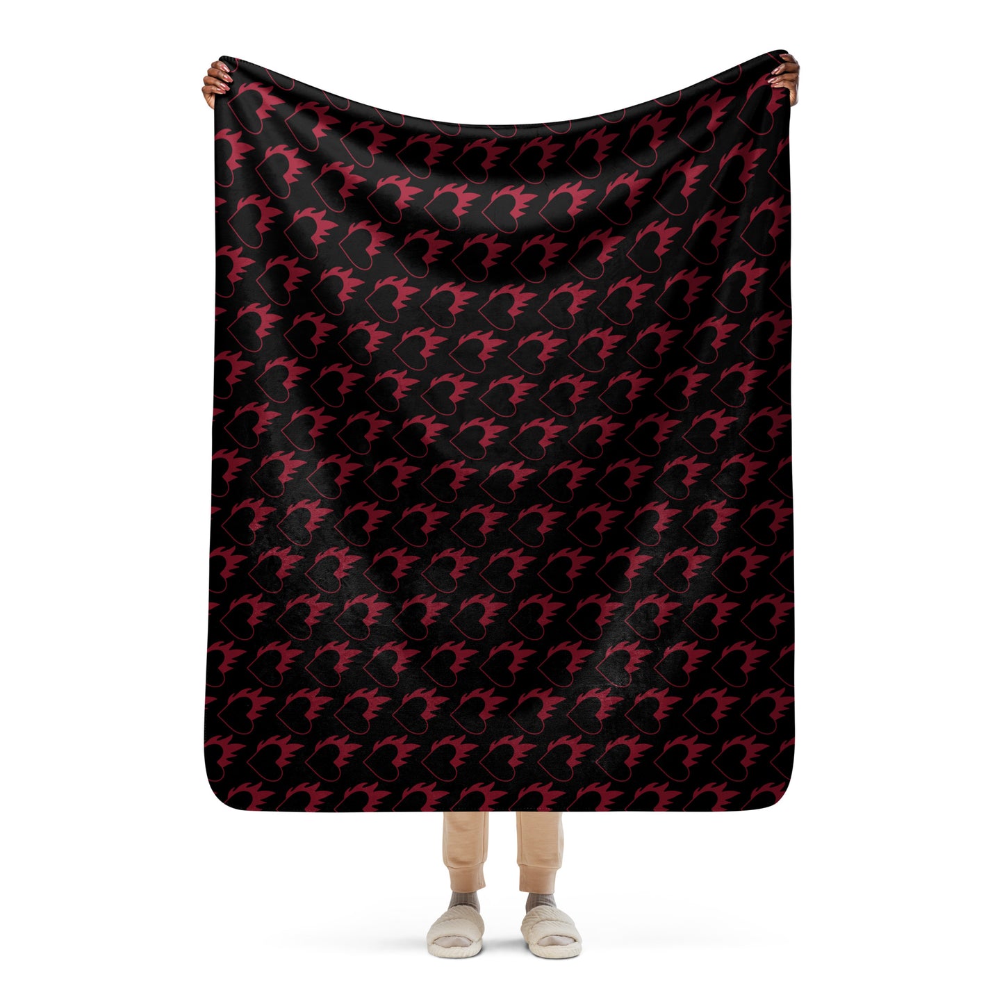 FLAMING HEART SHERPA BLANKET