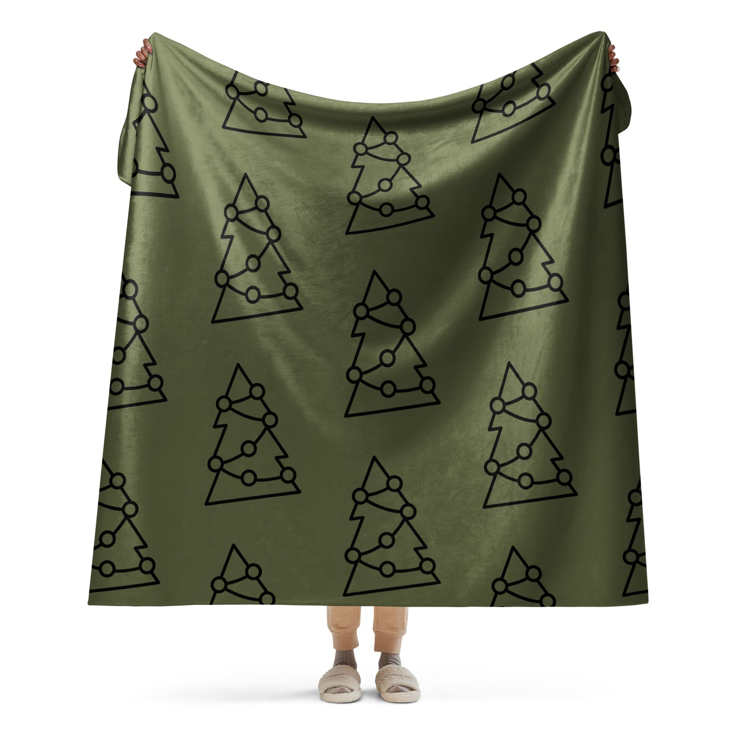 CHRISTMAS TREE SHERPA BLANKET